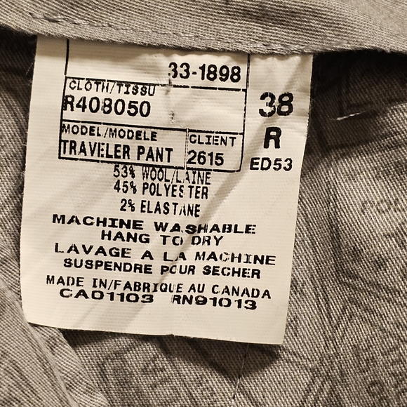 Jack Victor Riviera Traveler Flat-Front Pants - Burgundy - Size 38R - Picture 10 of 12